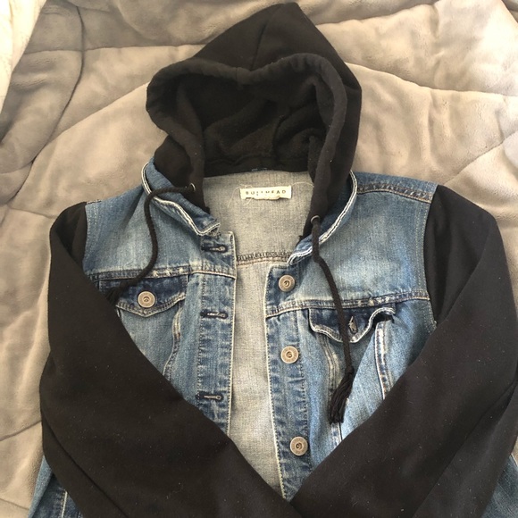 Bullhead Jackets & Coats | Bullhead Denim Jacket With Accent Hood And Sleeves | Poshmark